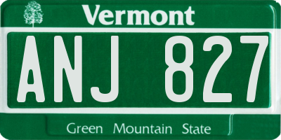 VT license plate ANJ827