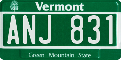 VT license plate ANJ831