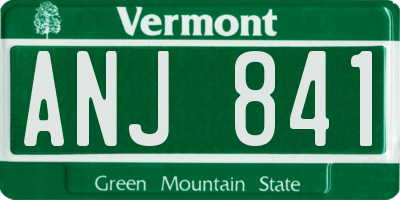 VT license plate ANJ841