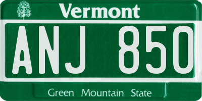 VT license plate ANJ850