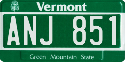 VT license plate ANJ851