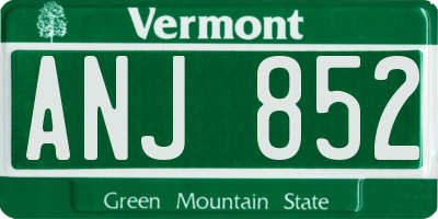 VT license plate ANJ852