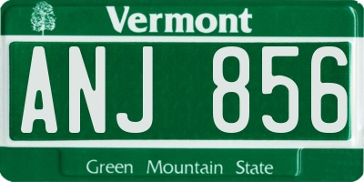 VT license plate ANJ856