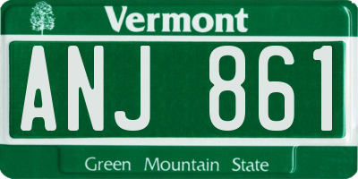 VT license plate ANJ861