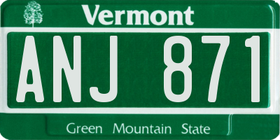 VT license plate ANJ871