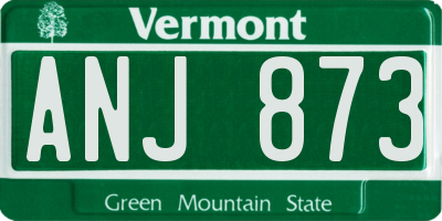 VT license plate ANJ873