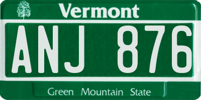 VT license plate ANJ876