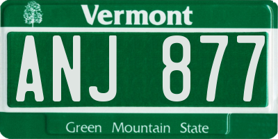 VT license plate ANJ877