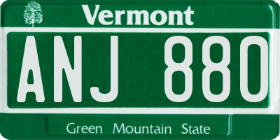 VT license plate ANJ880
