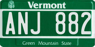 VT license plate ANJ882
