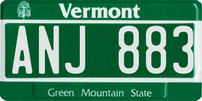 VT license plate ANJ883