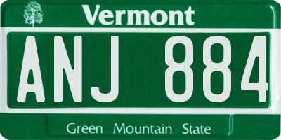 VT license plate ANJ884