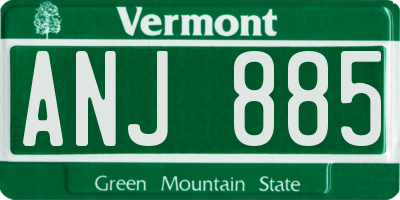 VT license plate ANJ885