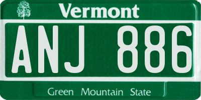 VT license plate ANJ886