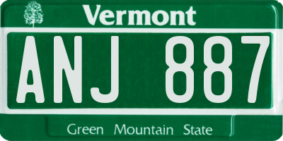 VT license plate ANJ887