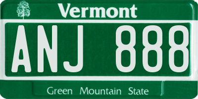 VT license plate ANJ888