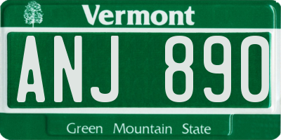 VT license plate ANJ890