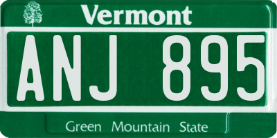 VT license plate ANJ895