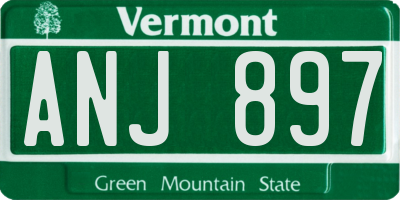 VT license plate ANJ897