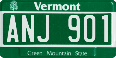 VT license plate ANJ901