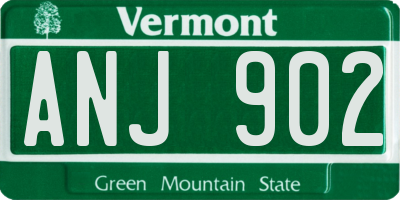 VT license plate ANJ902