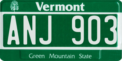 VT license plate ANJ903