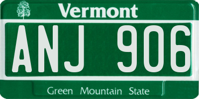 VT license plate ANJ906