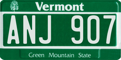 VT license plate ANJ907