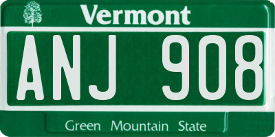 VT license plate ANJ908
