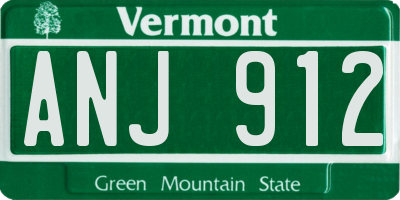 VT license plate ANJ912