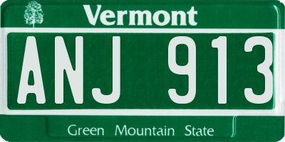 VT license plate ANJ913