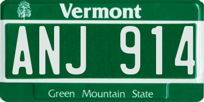 VT license plate ANJ914