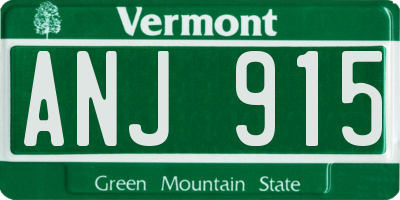 VT license plate ANJ915