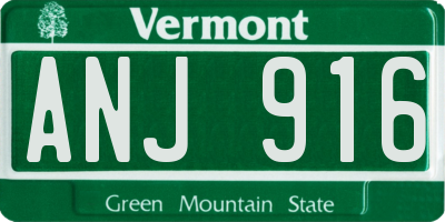 VT license plate ANJ916