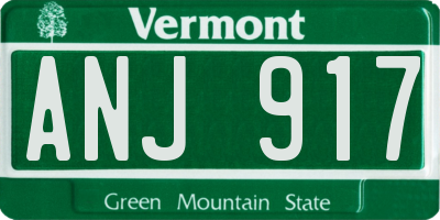 VT license plate ANJ917