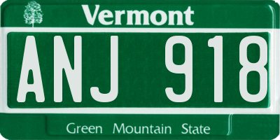 VT license plate ANJ918