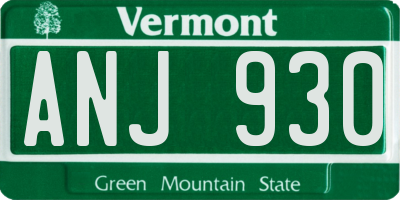 VT license plate ANJ930