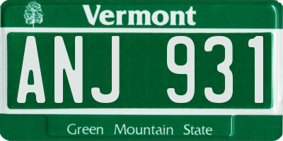 VT license plate ANJ931
