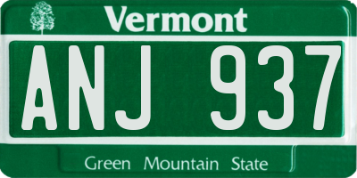 VT license plate ANJ937