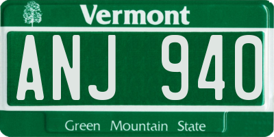 VT license plate ANJ940