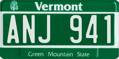 VT license plate ANJ941