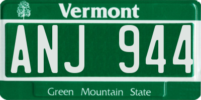 VT license plate ANJ944