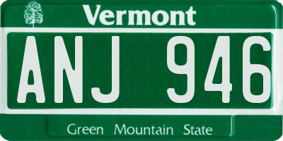 VT license plate ANJ946