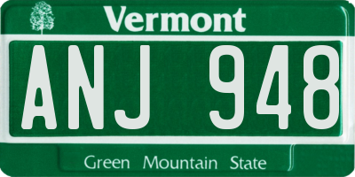 VT license plate ANJ948