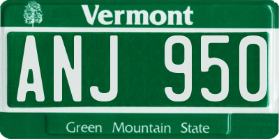 VT license plate ANJ950