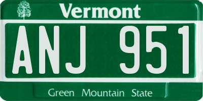 VT license plate ANJ951