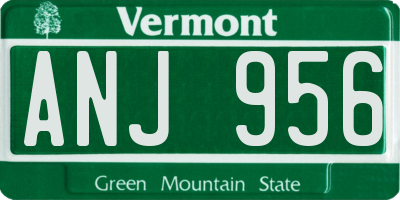 VT license plate ANJ956