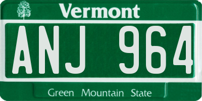 VT license plate ANJ964