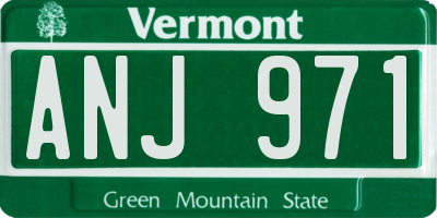 VT license plate ANJ971