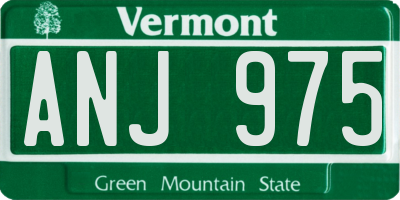 VT license plate ANJ975
